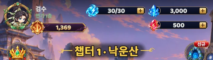Only Sword 메인 화면, 왼쪽 위의 프로필 이미지